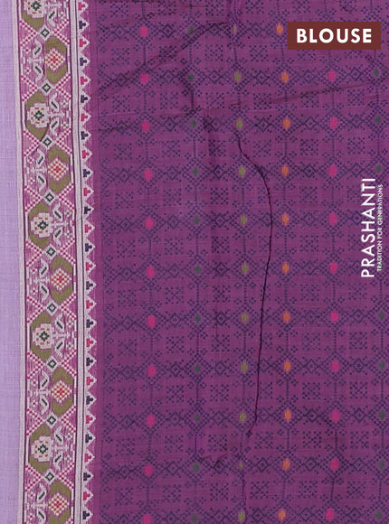 Jamdhani cotton saree lavender with allover thread woven buttas and jamdhani pallu