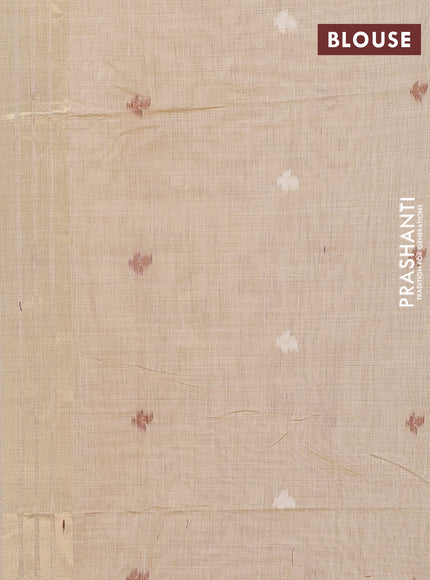 Jamdhani cotton saree beige with allover thread woven buttas and jamdhani pallu