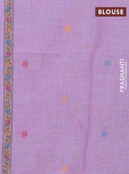 Jamdhani cotton saree lavender with allover thread woven buttas and jamdhani pallu