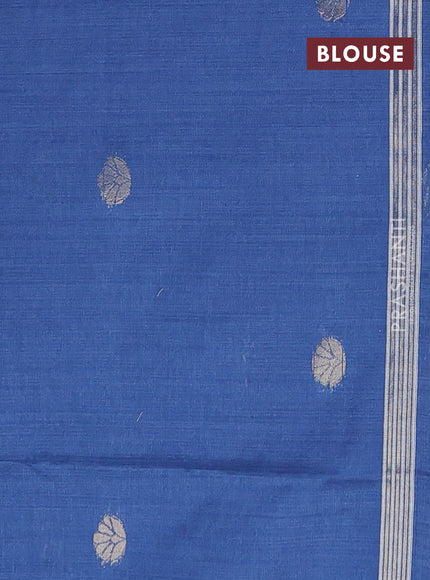Jamdhani cotton saree blue with allover thread woven buttas and jamdhani pallu
