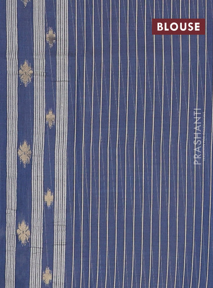 Jamdhani cotton saree blue with allover thread & zari woven buttas and jamdhani pallu
