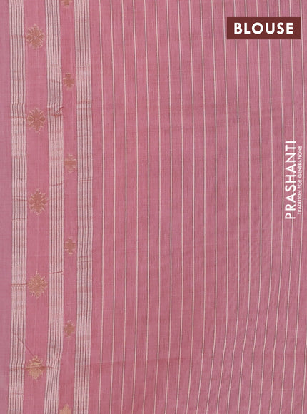 Jamdhani cotton saree peach pink with allover thread & zari woven buttas and jamdhani pallu