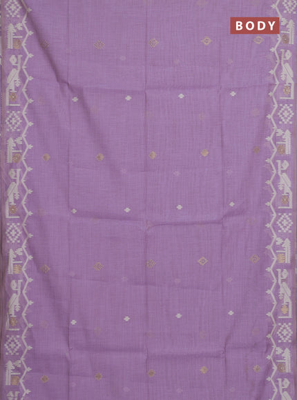 Jamdhani cotton saree lavender with allover thread & zari woven buttas and jamdhani pallu