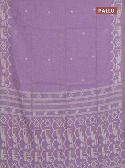 Jamdhani cotton saree lavender with allover thread & zari woven buttas and jamdhani pallu