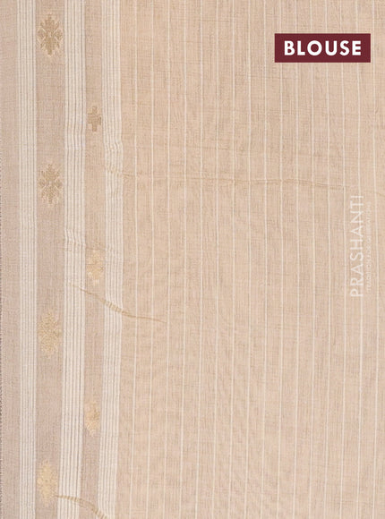 Jamdhani cotton saree beige with allover thread & zari woven buttas and jamdhani pallu