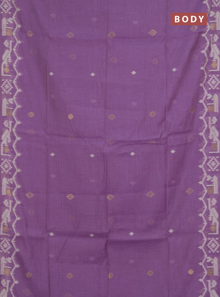 Jamdhani cotton saree lavender with allover thread & zari woven buttas and jamdhani pallu