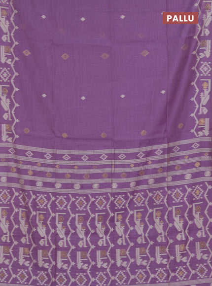 Jamdhani cotton saree lavender with allover thread & zari woven buttas and jamdhani pallu