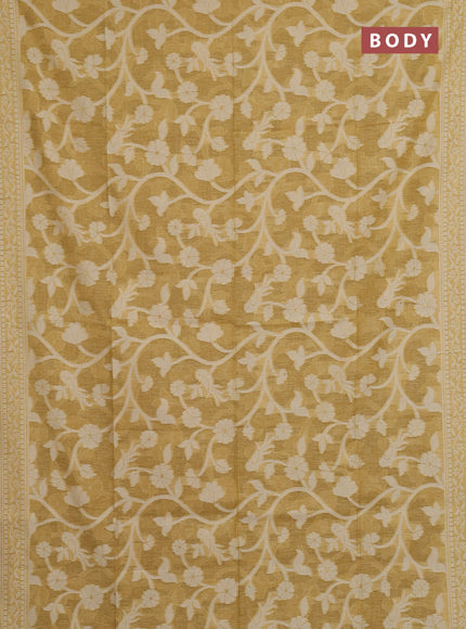 Jamdhani cotton saree sandal with allover thread weaves and jamdhani pallu