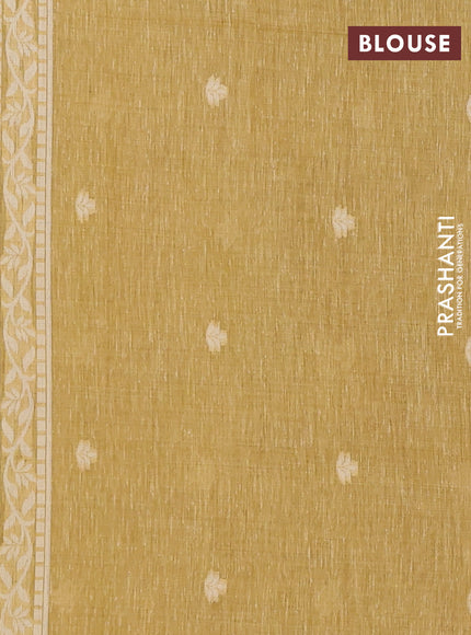 Jamdhani cotton saree sandal with allover thread weaves and jamdhani pallu