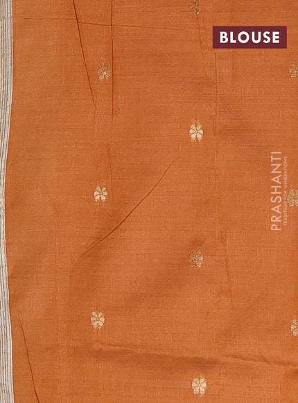 Jamdhani cotton saree cream and mustard yellow with allover self emboss thread woven buttas and jamdhani pallu
