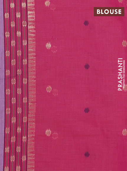 Jamdhani cotton saree lavender and pink with allover thread & zari woven buttas and jamdhani pallu