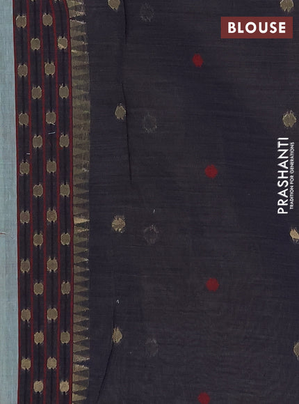 Jamdhani cotton saree teal green and navy blue with allover thread & zari woven buttas and jamdhani pallu