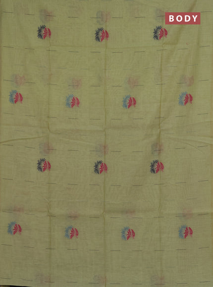 Jamdhani cotton saree pista green and navy blue with allover thread & zari woven buttas and jamdhani pallu