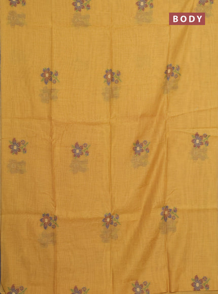 Jamdhani cotton saree sandal with allover thread woven buttas and jamdhani pallu