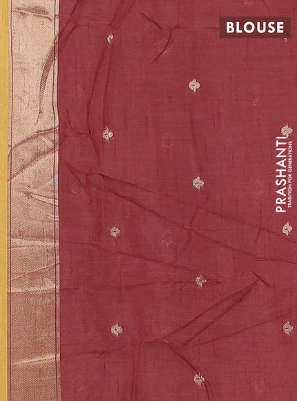 Jamdhani cotton saree sandal with allover thread woven buttas and jamdhani pallu
