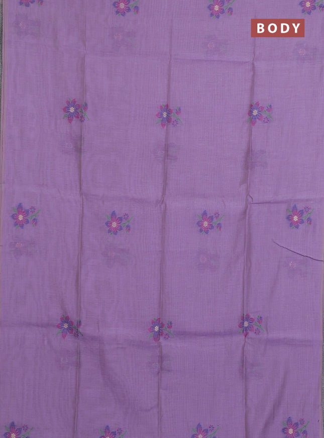 Jamdhani cotton saree lavender with allover thread woven buttas and jamdhani pallu
