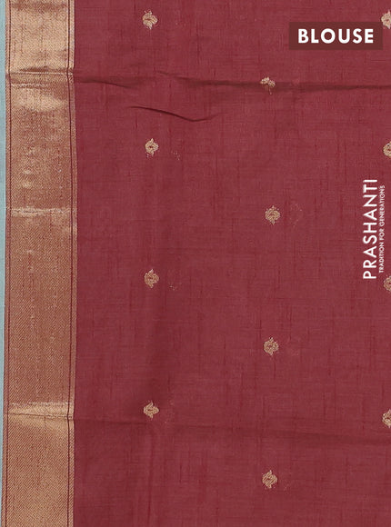 Jamdhani cotton saree teal green shade and maroon with allover thread woven buttas and jamdhani pallu