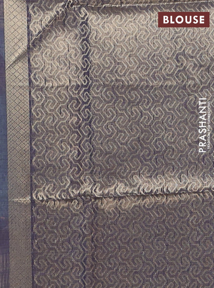 Jamdhani cotton saree pastel blue and navy blue with allover thread woven buttas and jamdhani pallu