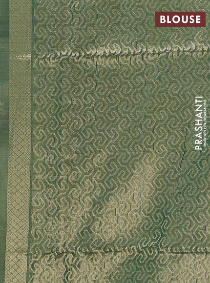 Jamdhani cotton saree pista green and green with allover thread woven buttas and jamdhani pallu
