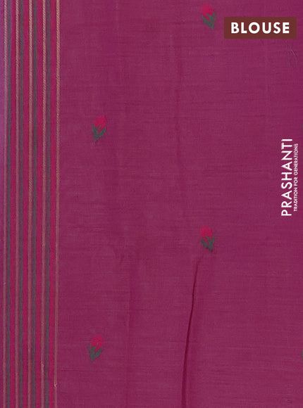 Jamdhani cotton saree lavender and purple with allover thread woven buttas and jamdhani pallu