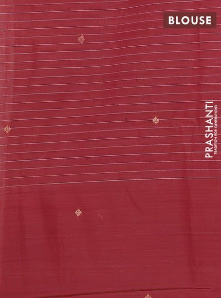 Jamdhani cotton saree peach shade and maroon with allover thread checked pattern and jamdhani pallu