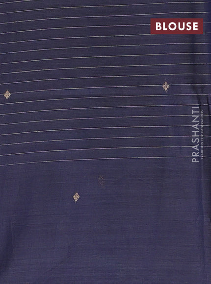 Jamdhani cotton saree teal blue and navy blue with allover thread checked pattern and jamdhani pallu