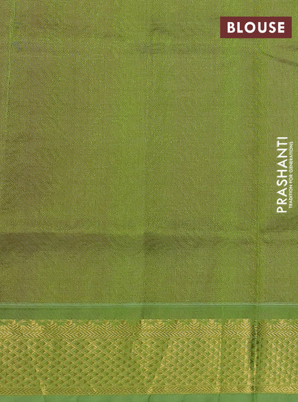 Silk cotton saree pink and light green with allover self emboss jacquard and zari woven border