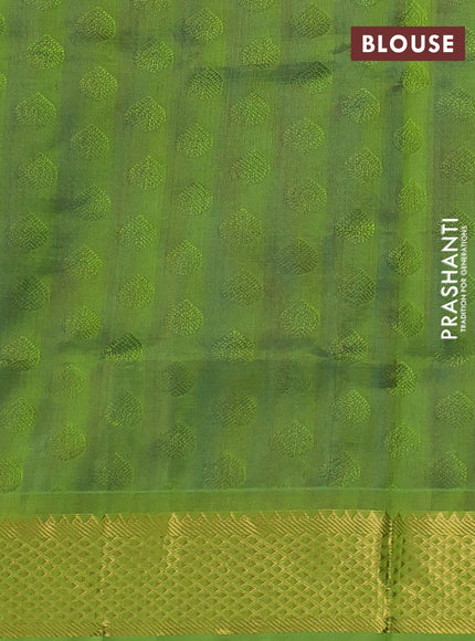 Silk cotton saree dual shade of purple and light green with allover self emboss jacquard and zari woven border
