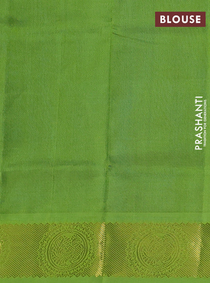Silk cotton saree cs blue and light green with allover self emboss jacquard and annam zari woven border