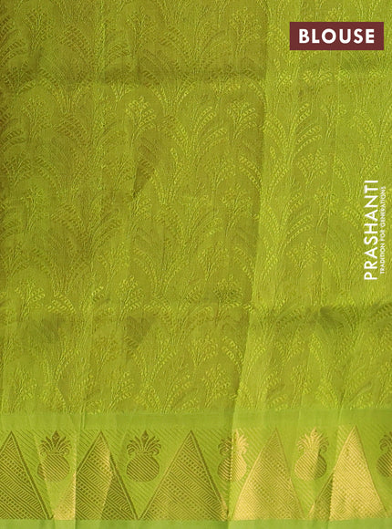 Silk cotton saree red and light green with allover self emboss jacquard and zari woven border
