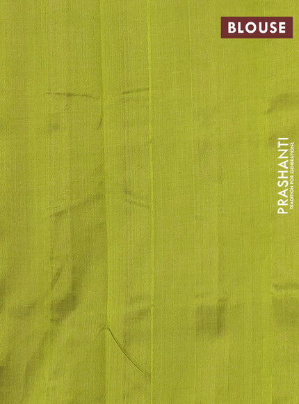 Silk cotton saree purple and light green with zari woven buttas and zari woven butta border