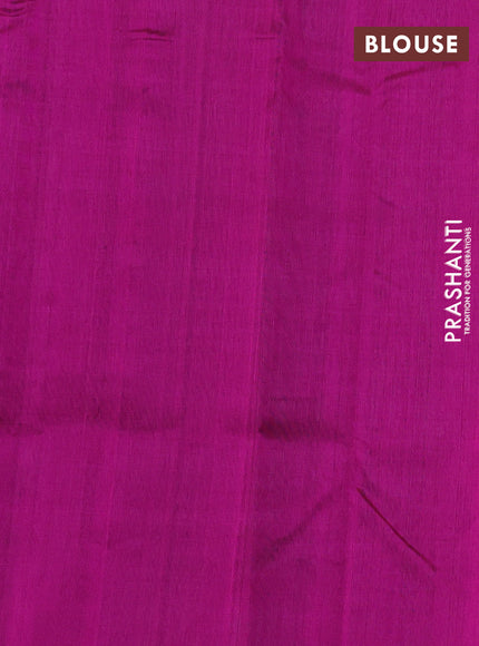 Silk cotton saree green and pink with zari woven buttas and zari woven butta border