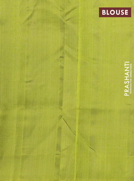 Silk cotton saree royal blue and light green with zari woven buttas and zari woven butta border