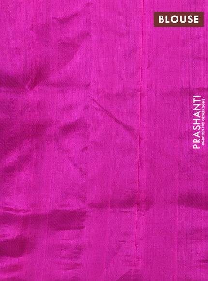 Silk cotton saree blue and pink with zari woven buttas and zari woven butta border