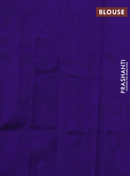 Silk cotton saree blue with zari woven buttas and elephant zari woven butta border