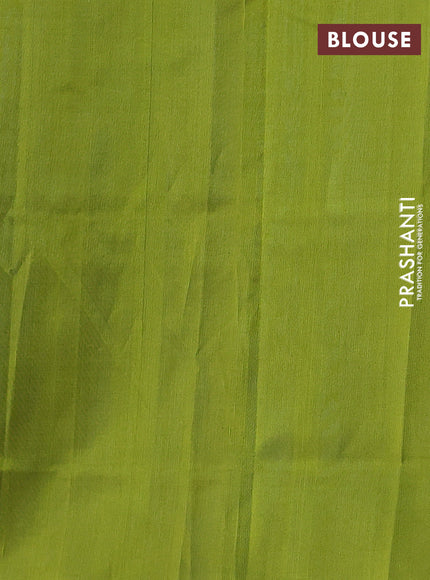 Silk cotton saree cs blue and light green with zari woven buttas and temple zari woven butta border