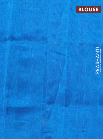 Silk cotton saree royal blue and blue with zari woven buttas and temple zari woven butta border