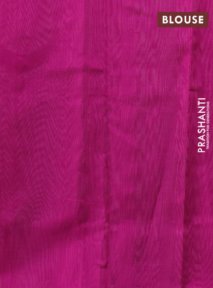 Silk cotton saree grey and pink with zari woven buttas and temple zari woven butta border