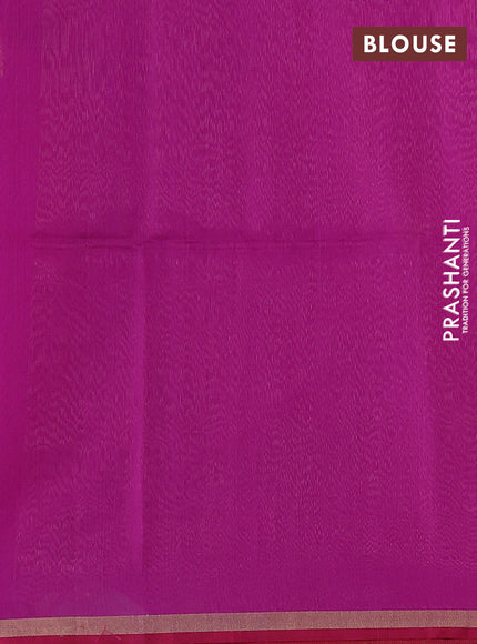 Maheswari silk cotton saree purple and pink with zari woven buttas and small zari woven border