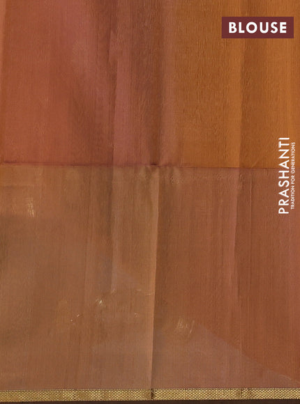 Maheswari silk cotton saree rust shade and dark mustard with zari woven buttas and small zari woven border