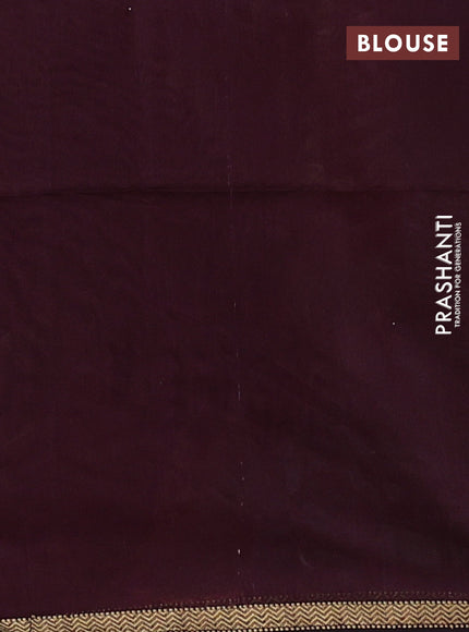 Maheswari silk cotton saree wine shade with allover stripe pattern and zari woven border