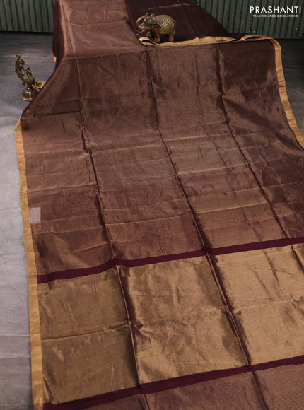 Maheswari silk cotton saree deep wine with allover zari stripe pattern and zari woven border