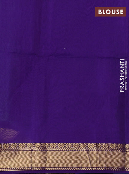Maheswari silk cotton saree dual shade of greenish violet and violet with thread & zari woven buttas and zari woven border
