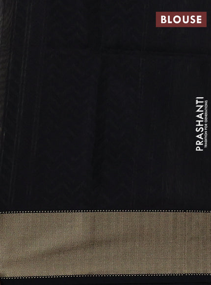 Maheswari silk cotton saree chikku shade and black with thread woven buttas and thread woven border