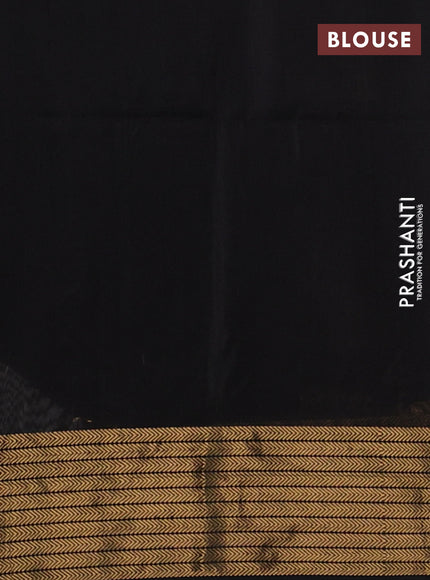 Maheswari silk cotton saree black with zari woven buttas and zari woven border