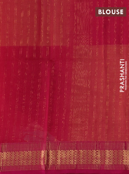 Maheswari silk cotton saree pink and mango yellow with plain body and zari woven border