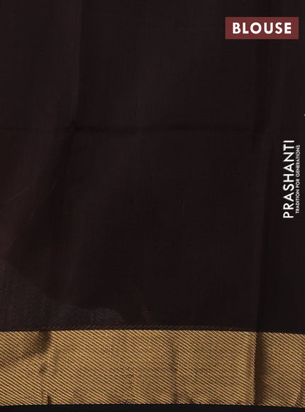 Maheswari silk cotton saree coffee brown with zari woven buttas and zari woven border