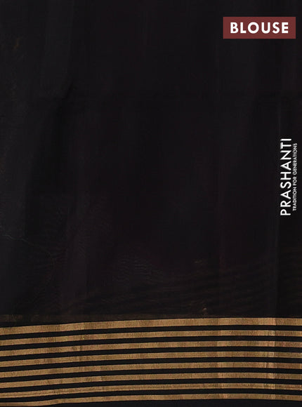 Maheswari silk cotton saree purple and black with thread & zari woven buttas and zari woven border