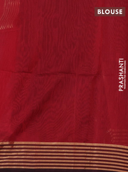 Maheswari silk cotton saree maroon and black with zari woven buttas and zari woven border