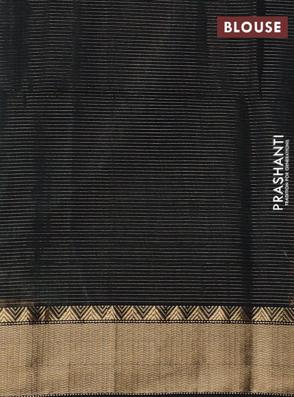 Maheswari silk cotton saree green with allover small zari woven checked pattern and zari woven border